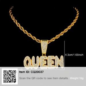 18 karat gold plate chain with queen
